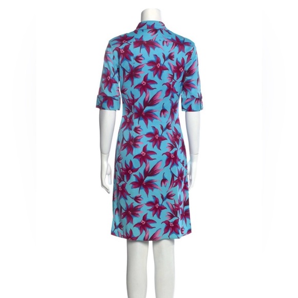Versace Jeans Shirtdress Floral Print Button Down Dress - Picture 2 of 11
